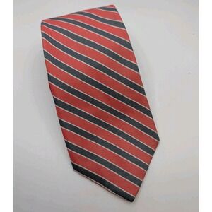 Brooks Brothers Makers SILK TIE Red Navy White Diagonal Stripe Classic Matte USA